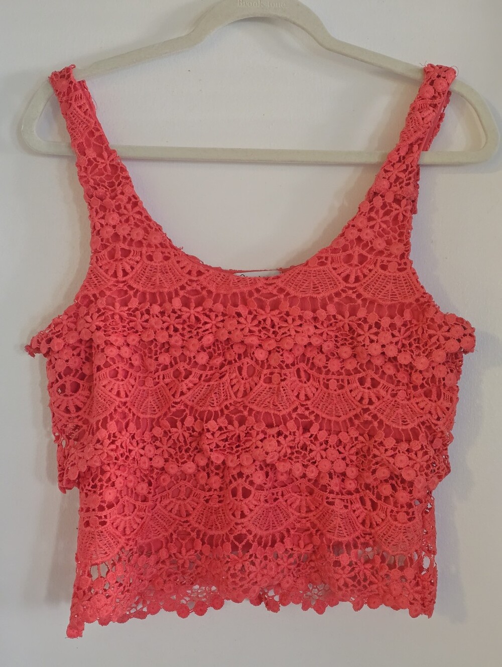 NWOT Olsenboye Coral Crochet Lace Layered Camisole Tank Top Sz XS
